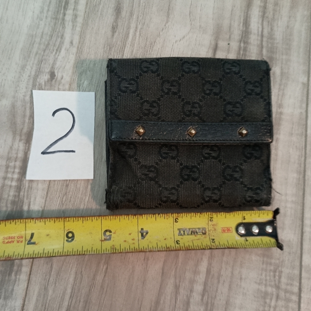 Gucci Wallet Bi-Fold Gg Pattern Canvas Black - Picture 11 of 13